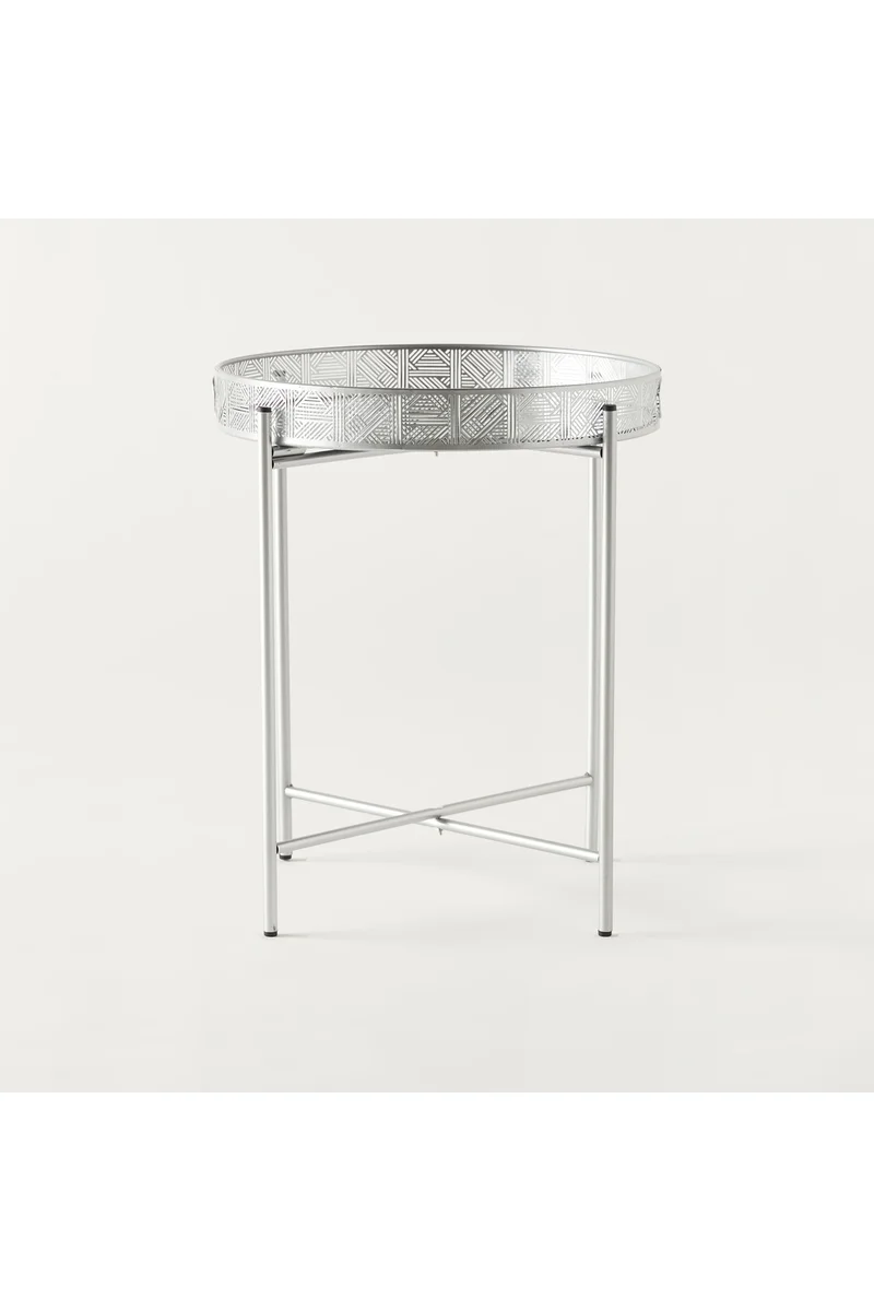 LIFESTYLE Metallic Accent Table with Mirror - 42x42x47 cms